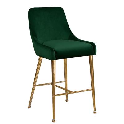 China Modern Velvet Upholstered Luxury Bar Stools Wholesale For Kitchen for sale