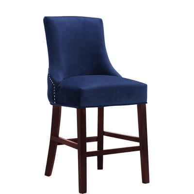 China Luxury Modern Fabric Velvet Customized Modern Stool High Bar Stool for sale