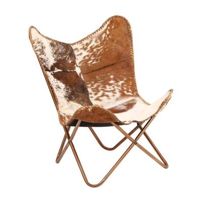 China Indoor And Outdoor Waterproof Chair Milk Butterfly Chair Eco-friendly Leisure Color Metal With Gold Metal Base for sale