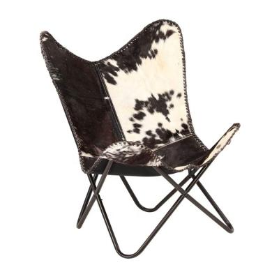 China Indoor and outdoor waterproof chair cow milk butterfly eco-friendly chair leisure color waterproof metal with metal base power coating for sale