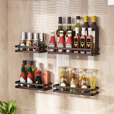 China Sustainable Wall Mounted Stainless Steel Spice Rack Organizer Wall Mounted Metal For Countertop Set Kitchen for sale