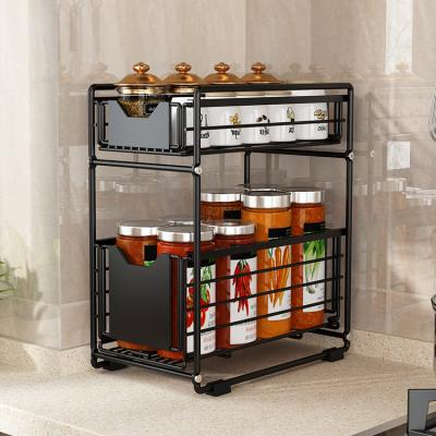 China Viable Spice Rack Organize Metal Kitchen Sink Organizer Storage Holders and Racks for sale