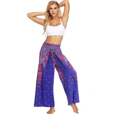 China Hot Sale Breathable Wide-Leg Pants Fitness Yoga Pants Sportswear Indonesian Casual Printed Bohemian Women for sale