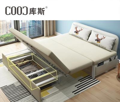 China Universal Wooden Storage Sofa Cum Bed Armless Folding Sofa Bed Living Room COOC Foldable Furniture Divan for sale