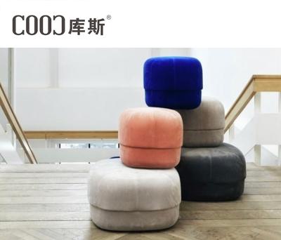 China Hot Sales European Style Living Room Reflex High Quality Leisure Velvet Wood Modern Ottman Sitting Ottoman for sale