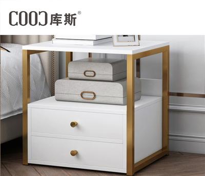 China Luxury Easy Assemble Customized Modern Wooden Bedside Drawers Bed Side Table For Bed Rooms for sale