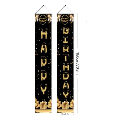 China 300D Oxford cloth happy birthday decorations couplets party atmosphere decor custom and factory wholesale for sale