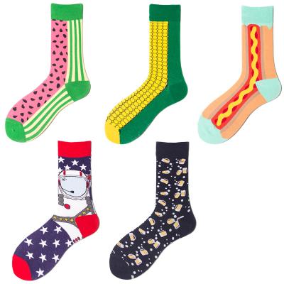 China 2021 Breathable Long Tube Cotton Socks With Latest Design Watermelon Pattern Fantastic Customization for sale