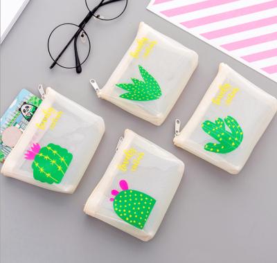 China Cactus Zipper Purse Silicone Money Bag Waterproof Creative Cute Mini Wallet Key Coin Card Holder for sale