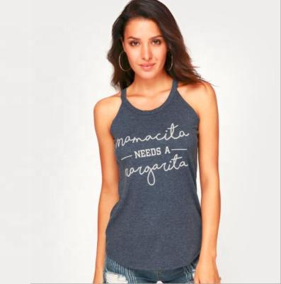 China Womens Viable Summer Tank Top Mamacita Sleeveless Mum Needs Margarita Letter Print T for sale