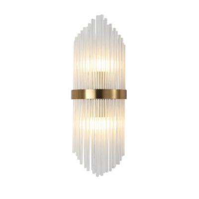 China European luxury creative modern glass wall sconce living room background wall lamp bedroom hotel bedside led wall lamp for sale