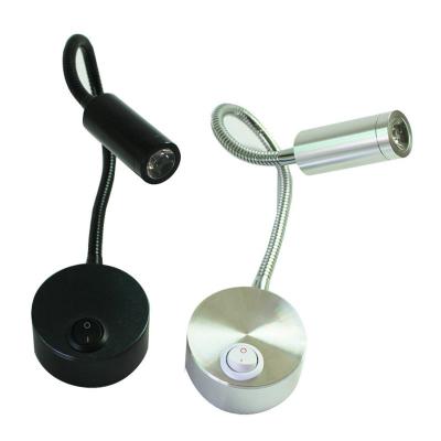 China Modern Black Silver Led Light Flexible Gooseneck Wall Lamp for sale