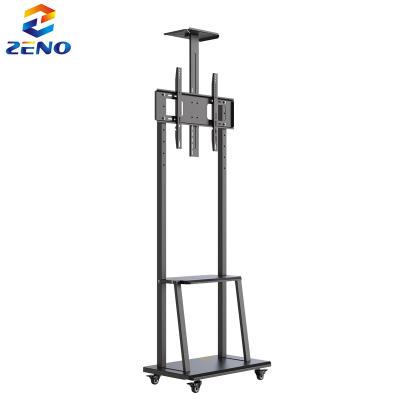 China Living Room Floor TV Stand Mount 360 Mobile TV Brackets Cold Rolled Steel Cart for sale