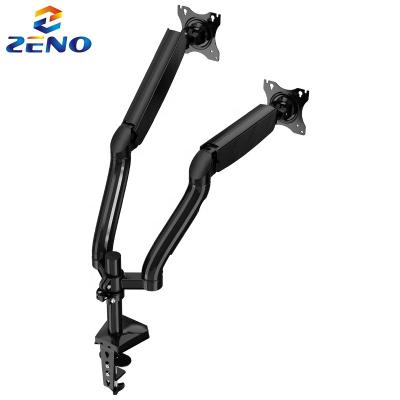 China ZENON KALOC Ds90-2 LCD LED Monitor Desk Mount Bracket Shock Absorber Monitor Arm Dual Dual Monitor Computer Stand for sale