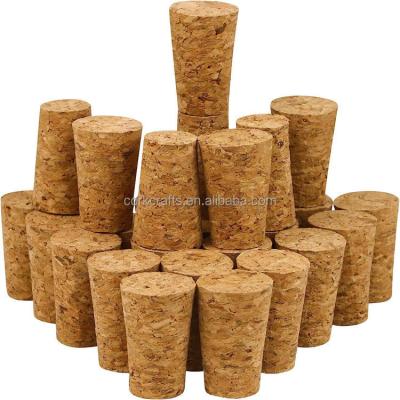 China Non Spill Wholesale Custom Wine Jar Lids Nature 100% Cork Wine Bottle Cork Stoppers Tapered Cork Plugs for sale