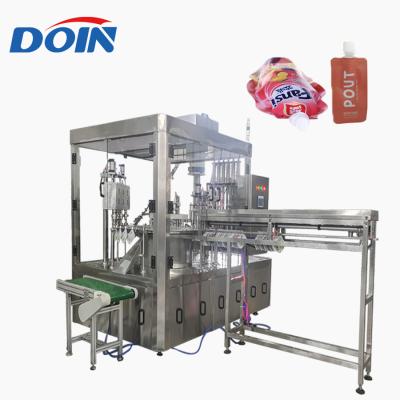 China Automatic Food Doin Milk Juice Beverage Liquid Tomato Paste Stand Up Bag Spout Pouch Filling and Capping Sealing Machine for sale