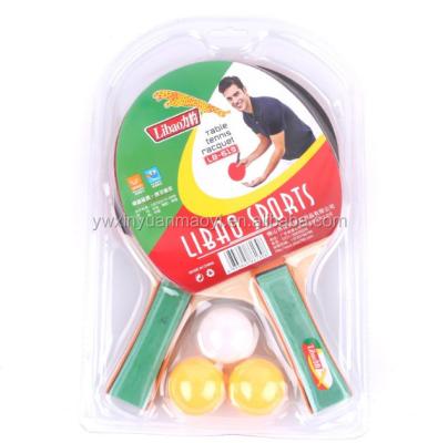 China Wholesale High Quality Customized Wooden Rubber Table Tennis Table Tennis Paddle /Poplar Poplar Ping Pong Racket With Ping Pong Balls for sale