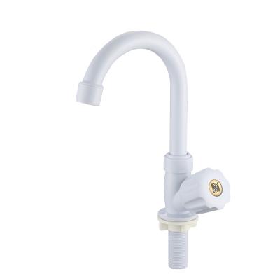 China Light weight wholesale taps manufacturer Single handle plastic kitchen faucet abs long neck kitchen basin faucet plastic sink faucet for sale