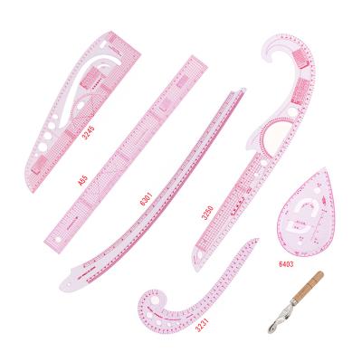 China Tailor 7 Pcs Sewing Ruler Tailor Set French Curve Ruler Accessories For Pattern Sewing Design for sale