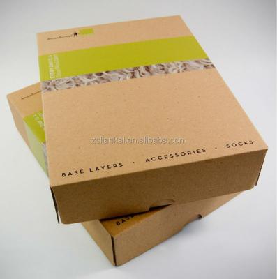 China Recycled Materials Custom Cardboard Packages For Clothing Kraft Paper Socks Packaging Boxes for sale