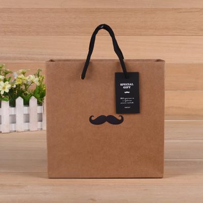 China Recyclable Customized Recycled Paper Manufacturer Brand Custom Gift Bag With Hangtag With Your Own Logo for sale