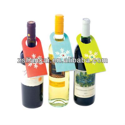 China Recyled Color Printed Wine Bottle Neck Labels Garment Label Paper For Full Color Recyled Wine for sale