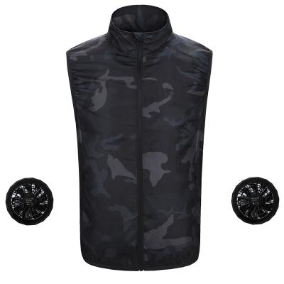 China Men's Anti-Shrink Air Conditioning Summer Air Conditioning Vest Fan Outdoor Anti-UV Lightweight Clothing for sale