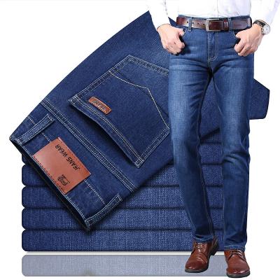 China 2020 Wholesale Sales Waterproof Mens Business Stylish Jeans Blue Cotton Pants For Men for sale