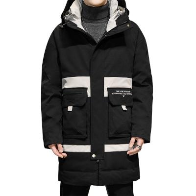 China Warm Sustainable Mens Winter Coat Down Jacket With Hoods Long Anorak Jacket Thick Stripper Jacket Man for sale