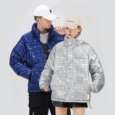 China OEM workable custom printed mens padded coats bubble warm stripper jacket winter lover jacket for men for sale