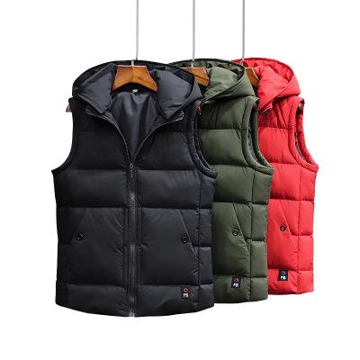 China Unisex Casual Outdoor Removable Hooded Winter Stand Collar Viable Warm Vest Vest for sale