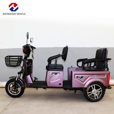 China New model cargo elderly use small cargo electric tricycle with passenger seat for sale for sale