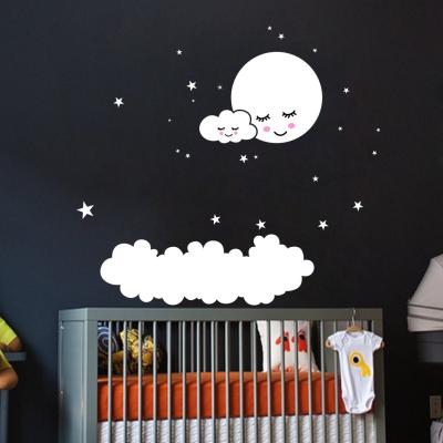 China WALL STICKER 157*157cm new style hotsale clouds stars and moon wall stickers for kids bedroom home decoration for sale