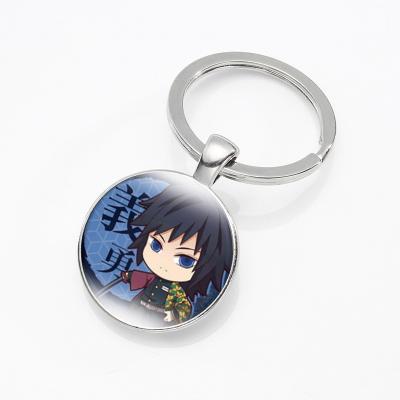 China Anime Metal Key Chain 9 Images Japanese Anime Demon Chain Slayer Kimetsu No Yaiba Metal Keychains for sale