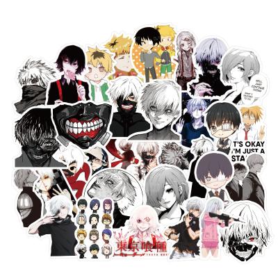 China Decorative Hot Anime Tokyo Ghoul Sticker Non-repeat Sticker 50pcs/bag Waterproof Graffiti Sticker Pack for sale