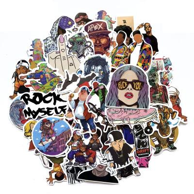 China Waterproof Sticker 48 Pcs NO--Decorative Repeat Stickers Shape Hip-hop Style Rock Music Stickers For Laptop Skateboard Decal for sale