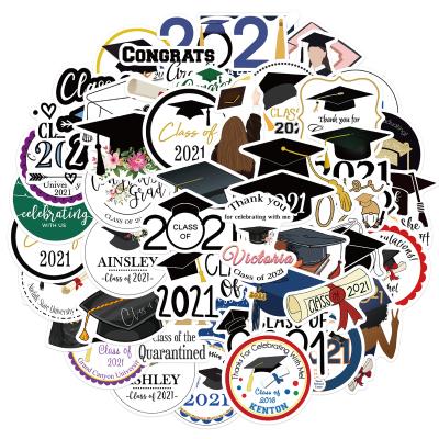 China Decorative sticker 50pcs per bag class 2021 waterproof PVC laptop stickers home decor student graduation seasons graffiti stickers for sale