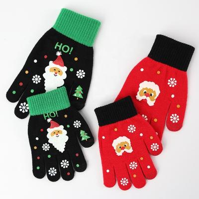 China Promotional Kids Adult Jacquard Gloves Winter Cheap Touch Screen Game Knit Snow Santa Mitt Gloves Low Price Ipad Jacquard Gloves Discount for sale