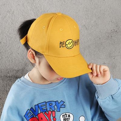 China 2022 hot sale Parent-child hat JOINT equipment BE HAPPY summer children's caps new face design kids adjustable smile hat for sale