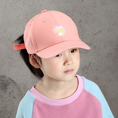 China JOINT Daisy Embroider Fresh Style Kids Hats Summer Children Tennis Sports Hats Fruit Girls Street Pink Green 2021 Hat for sale