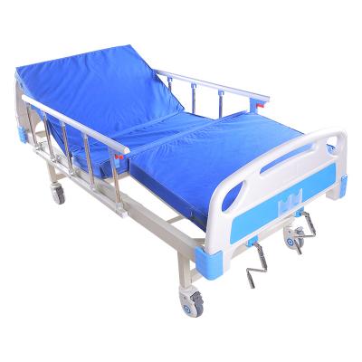 China Hosptial or ABS Nursing Bed Two Crank Home Furniture Medical Equipments Hospital Bed 2 Crank Manual Electric Patient Bed for sale