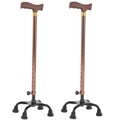 China Medical Wholesale Suppliers Four Height Adjustable Legs Canes Canes For Elderly To Increase Bronze NC; Box 620g J11 of HEB for sale