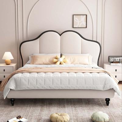 China Storage High Quality Bedroom Furniture Italian Design Luxury Headboard Latest Modern Double Fabric Bed for sale