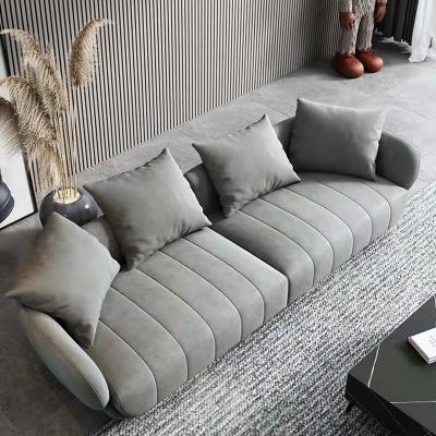 China Modular Latest New Model 3 Seater Living Room Furniture Channel Tufted Couch Modern Living Room Home Leathaire Fabric Sofa for sale