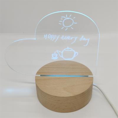 China Wholesale Modern Photo Frame Touch Sensor LED Acrylic Wood Based Night Light for sale