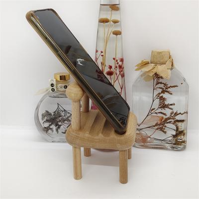 China China yuanwen wholesale customized wooden chair for lazy people cell phone holder and simple cell phone base for sale