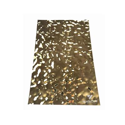 China Architecture Decoration And Fabrication 304 PVD Coating Mirror Polished Water Wave Stainless Steel Plate Corrugated Sheets for sale