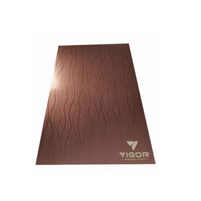 China Decoration and Fabrication Architectural Inox 201 304 316 SS Sheet Rose Gold Color Decorative Coating Finish Embossing Stainless Steel Sheets Price Per Meter for sale