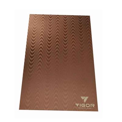 China Architectural Decorative 201 304 316 Decoration and Fabrication custom pattern embossed pvd coated rose gold stainless steel sheets for sale for sale