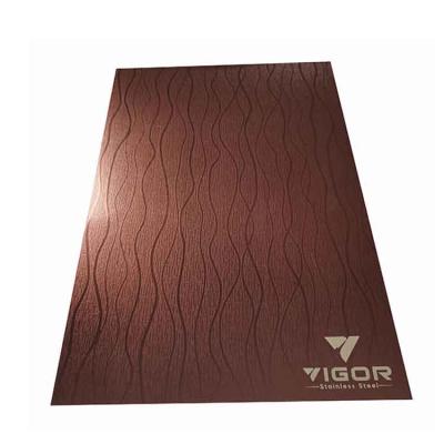 China Architecture Decoration And Manufacturing Sus 304 Premium Coating Rose Gold Color 316 0.8mm Embossed Surface Stainless Steel 3d Sheet for sale